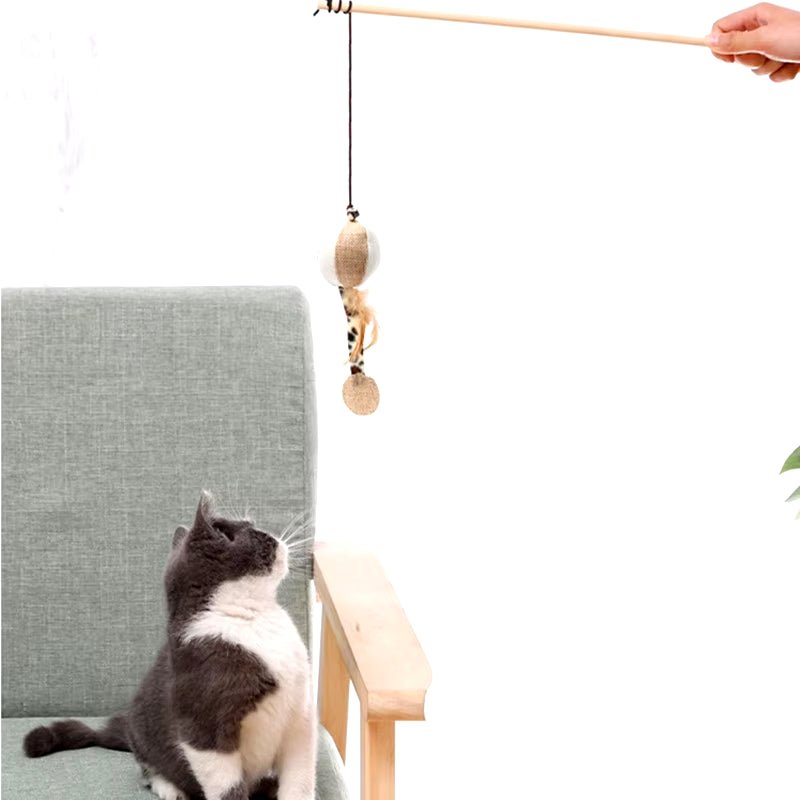 FurrNix Interactive Feather Wand Cat Toy -